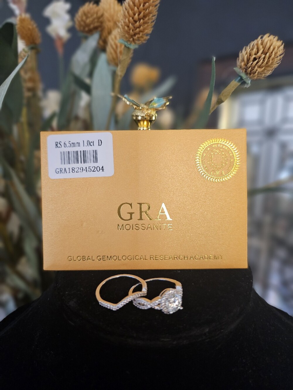 Moissanite Stackable Ring with GRA